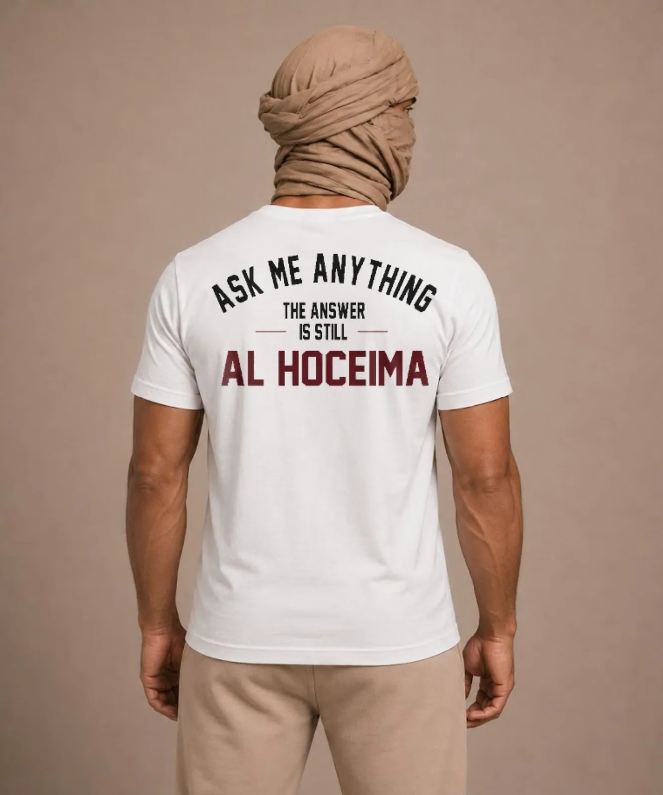 Ask Anything Tee met gepersonaliseerde Marokkaanse plaatsnaam