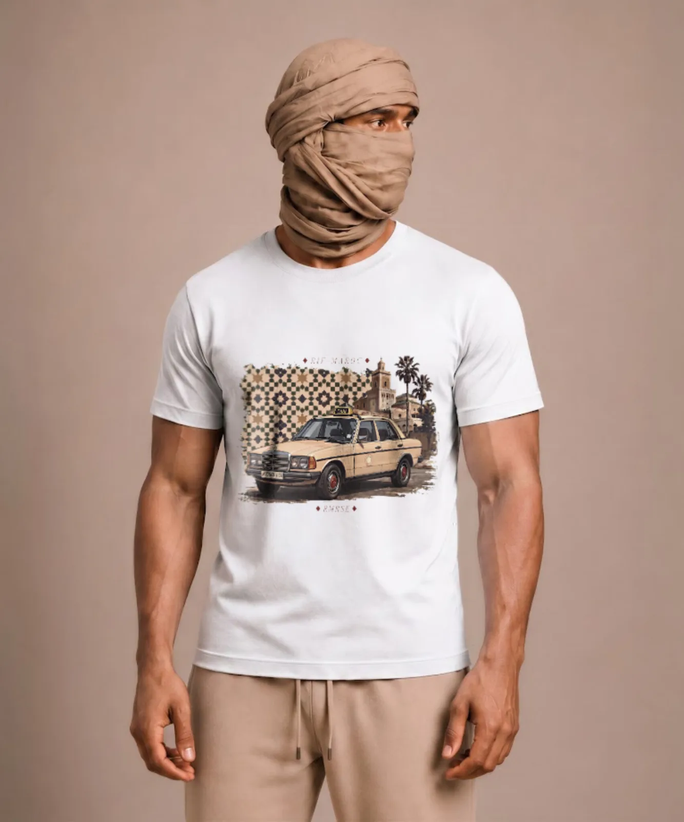 Mozaïek Tee met "Fez"
