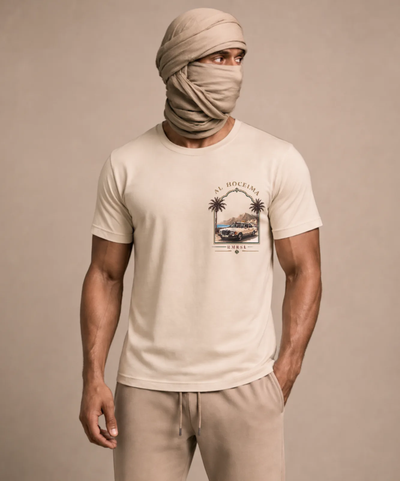 Moroccan Taxi Tee · Beige · voorkant