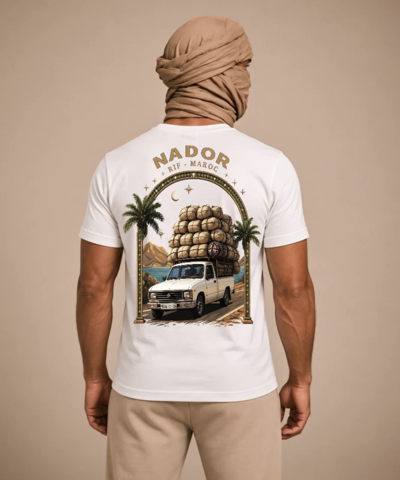Overload Tee met Marokkaanse graphic en gepersonaliseerde plaatsnaam