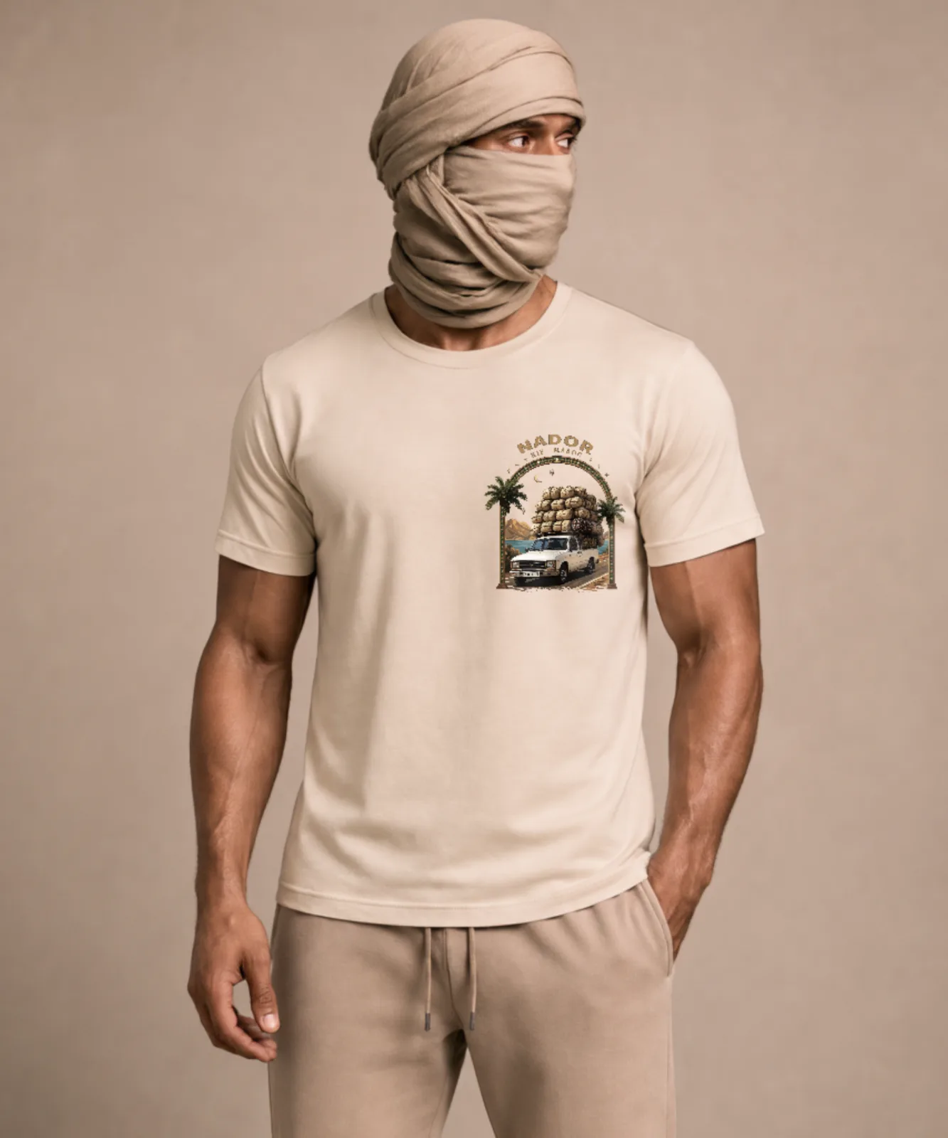 Overload Tee · Nude · voorkant